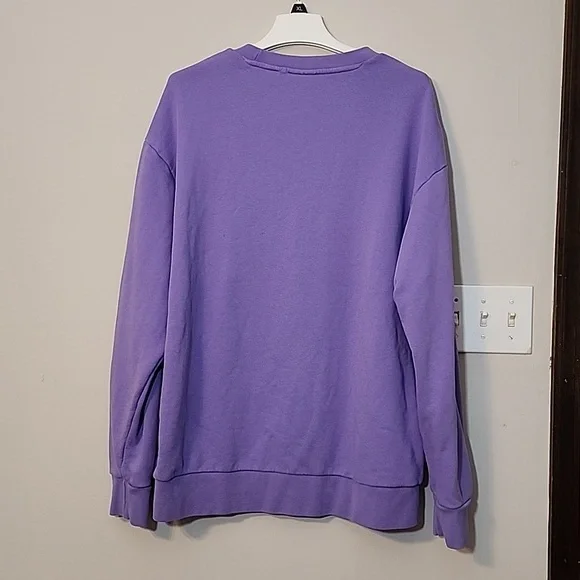 Adidas Originals Graphic Crewneck Unisex Lilac Sweatshirt L - Picture 4 of 8